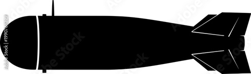 Aerial bomb silhouette for military aviation concepts