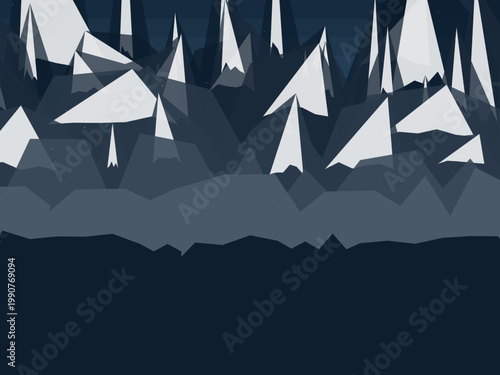 Geometric Mountain Range Pattern Design
