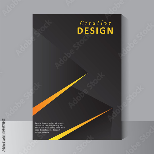 black colour flyer cover business brochure vector design, Leaflet advertising abstract background, Modern poster magazine layout template, Annual report template
