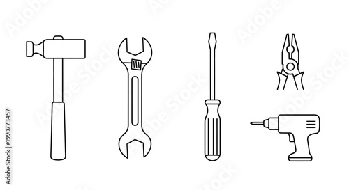 Collection of various hand tools.