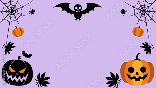 Halloween decorations with bats and jack o lanterns