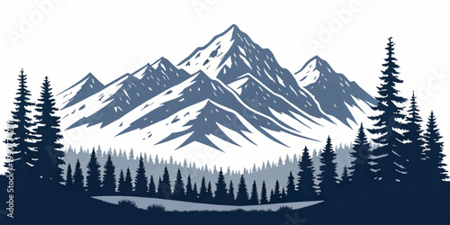 mountain landscape vector illustration	
