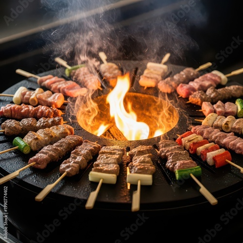 Aerial view of a bustling city with colorful buildings and a river