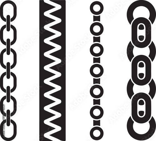 Four distinct types of chain links displayed in a comparative visual format