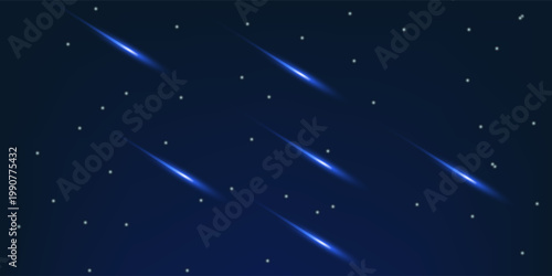 Space with stars and comets. Galaxy background. Space stars, Celestial panorama, Night universe, Blue constellation, Stellar illustration, Dark cosmos, Interstellar journey, Astrology map background.