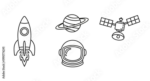 Space Exploration Rocket Ship Astronaut.