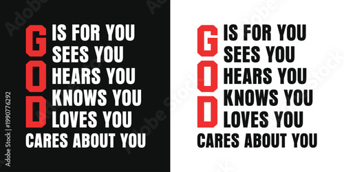 God Is For You Christian Inspirational Quote Typography T Shirt Design

