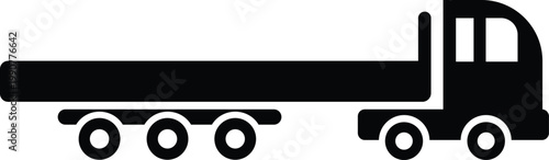 Truck silhouette style icon, simple transport vehicle symbol for logistics, delivery, and freight concepts.