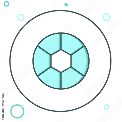 Line Football ball icon isolated on white background. Soccer ball. Sport equipment. Colorful outline concept. Vector