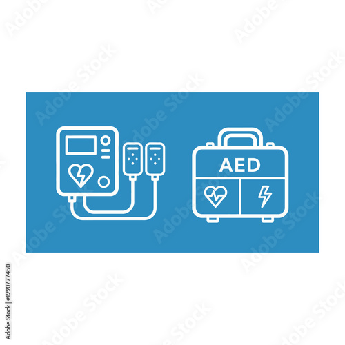 AED defibrillator and medical equipment