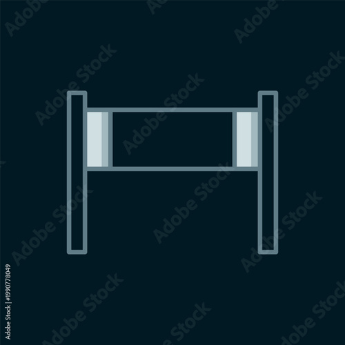 Line Volleyball net icon isolated on black background. Flat filled outline style with shadow. Vector