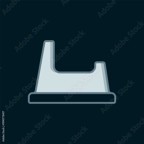 Line Baby potty icon isolated on black background. Chamber pot. Flat filled outline style with shadow. Vector
