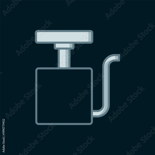 Line Handle detonator for dynamite icon isolated on black background. Flat filled outline style with shadow. Vector
