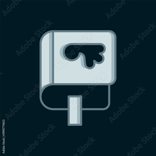 Line Viking book icon isolated on black background. Flat filled outline style with shadow. Vector