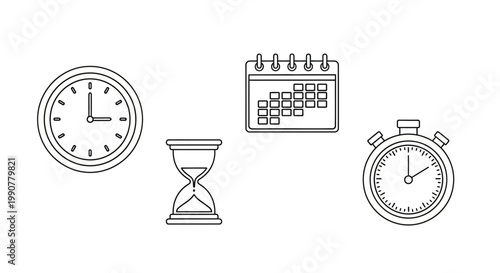Time Management Concept with Clock Calendar.