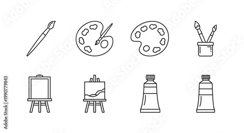 Painting tools and supplies art.