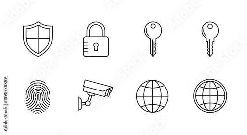 Security icons for protection and safety.
