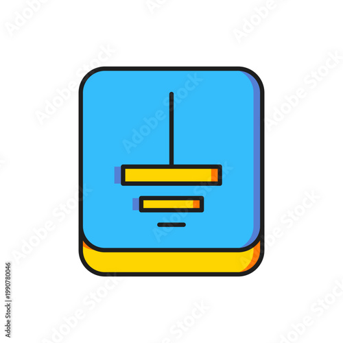 Color Electrical symbol ground icon isolated on white background. Protective earth ground symbol icon in electricity. Flat filled outline style with shadow. Vector