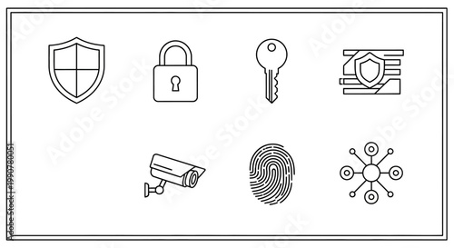 Security icons and symbols collection.