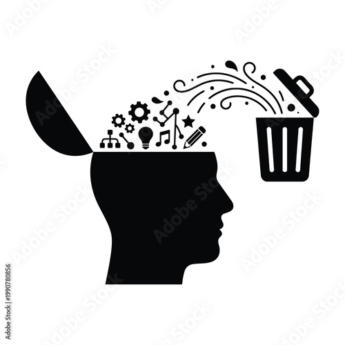 Brainstorming Concept with Trash Can