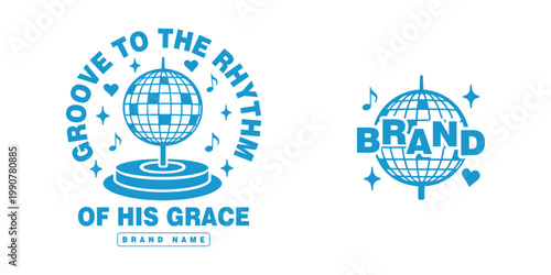 Groove to the Rhythm of His Grace Christian Music Theme Vector Design

