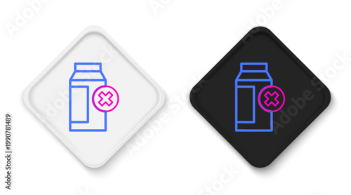 Line Lactose intolerance icon isolated on white background. Not allow milk. Allergy concept, lactose intolerance allergy warning sign. Colorful outline concept. Vector