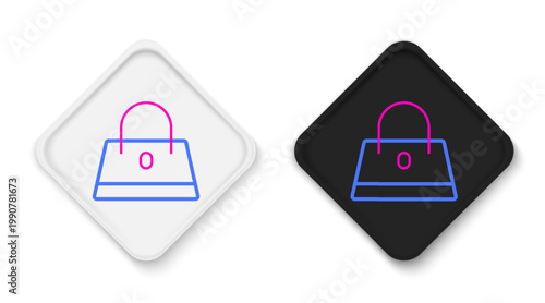 Line Handbag icon isolated on white background. Female handbag sign. Glamour casual baggage symbol. Colorful outline concept. Vector