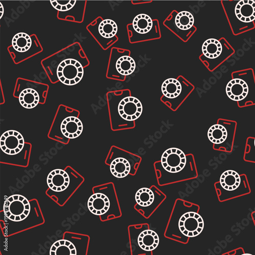 Line Online sports betting icon isolated seamless pattern on black background. Sport bet bookmaker. Betting online make money. Vector