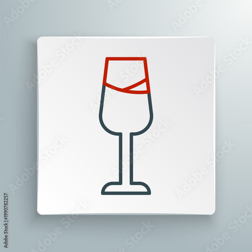 Line Wine glass icon isolated on white background. Wineglass sign. Colorful outline concept. Vector