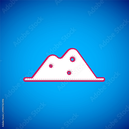 White Salt icon isolated on blue background. Vector