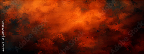 Abstract fiery clouds in vibrant shades of red and orange, dramatic sky.