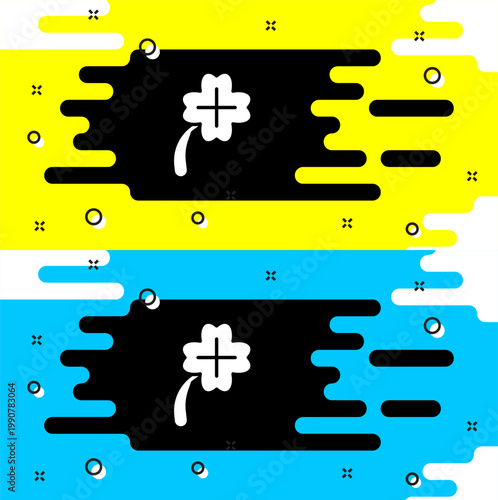 White Casino slot machine with clover symbol icon isolated on black background. Gambling games. Vector