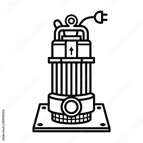 Electric submersible pump on metal base