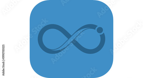 Blue Infinity Symbol Icon Representing Endless Possibilities and Limitless Concepts.