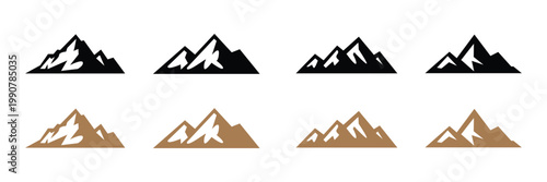 Mountain design icon set . illustration of mountains peak vector logo design collection . Vector Illustration . EPS 10 .