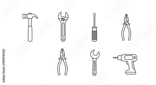 Collection of various hand tools.