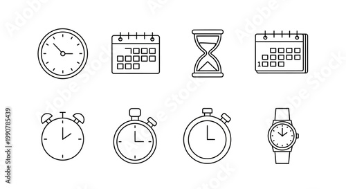 Collection of various time keeping devices.