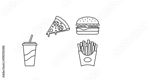 Fast food meal with drink.