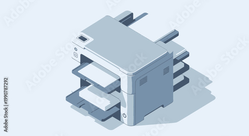 Isometric Printer Machine, Office Equipment, Document Printing