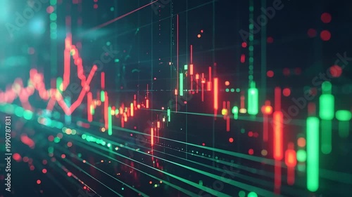 Dynamic Stock Market Data Visualization with Fluctuating Graphs.