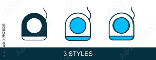 Filled outline Dental floss icon isolated on white background. Vector