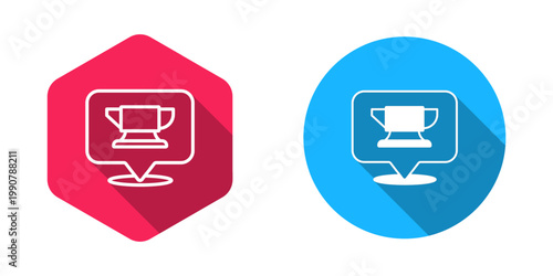 Filled and outline Blacksmith anvil tool icon isolated with long shadow background. Metal forging. Forge tool. Vector