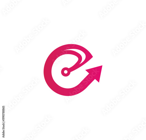 target icon letter E logo design