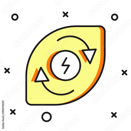 Filled outline Water energy icon isolated on white background. Ecology concept with water droplet. Alternative energy concept. Flat filled outline style with shadow. Vector