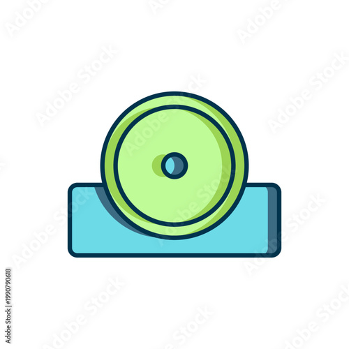 Filled outline Otolaryngological head reflector icon isolated on white background. Equipment for inspection the patients ear, throat and nose. Flat filled outline style with shadow. Vector