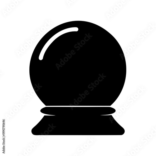 A magical fortune teller's crystal ball with a stand and mystical shine