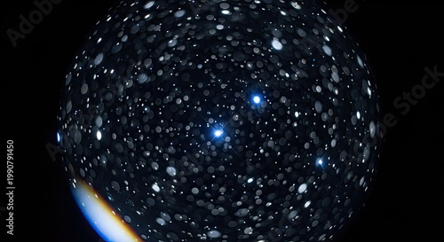 Vast Cosmic Expanse with Distant Galaxies and Bright Stars in Dark Universe.