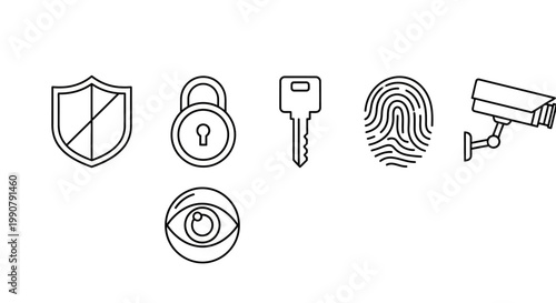 Security icons and symbols line up.