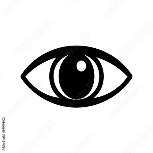 Stylized Black and White Human Eye Representing Vision and Perception
