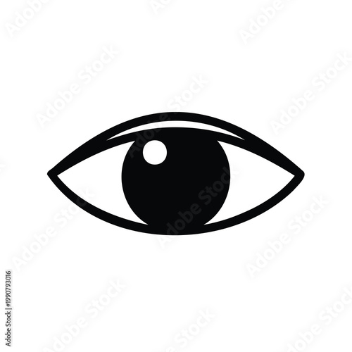 Stylized black and white eye icon for web design and graphics